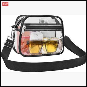 Clear Stadium Approved Crossbody Bag Waterproof PVC Concert Festival Game Day